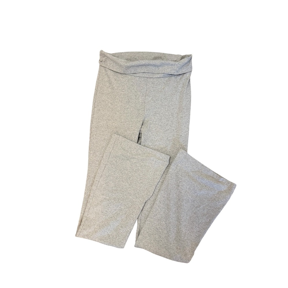 Love Theory Essentials Womens Heather Gray Flare Yoga Pants Fold Over‎ Waist M